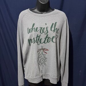 Mighty Fine Gray 'Where's the Mistletoe' Sweater